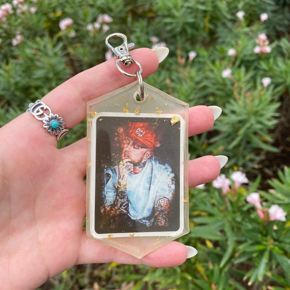 Mac Miller Tiny Desk Concert Cartoon & Gold Flakes Keychain Bag Charm Resin Art - Picture 7 of 11